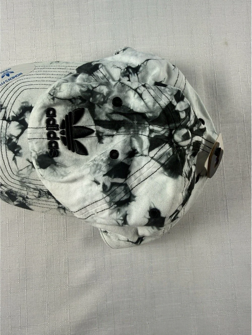 Adidas Originals Tie Dye Trefoil Strapback Hat Cap Black White Women’s OSFA NWT
